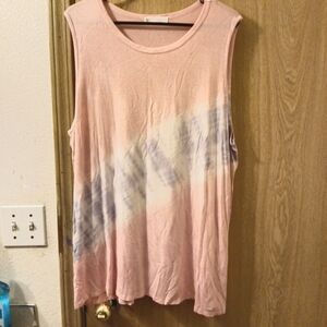 Pink and Purple Tie-Dye Sleeveless Top